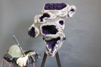 Multi-Window Amethyst Geode on Metal Stand - One Of A Kind! #199980