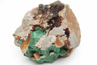 Silky, Fibrous Malachite Crystals on Matrix - Morocco #215034
