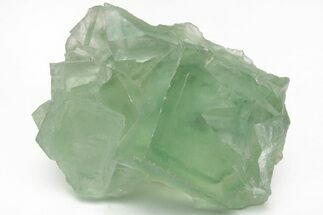 Gemmy, Green Cubic Fluorite Crystals with Phantoms - China #216314