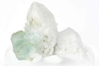 Green, Cubic Fluorite Crystals on Quartz - Inner Mongolia #216787