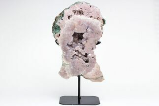 Sparkly, Pink Amethyst Section With Metal Stand - Brazil #216855