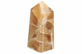 Polished, Banded Honey Calcite Obelisk #217047