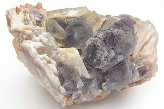 Purple Cubo-Octahedral Fluorite Crystals on Barite - Morocco #217060