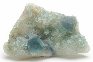 Cubic, Blue-Green Fluorite Crystal Cluster with Phantoms - China #217446