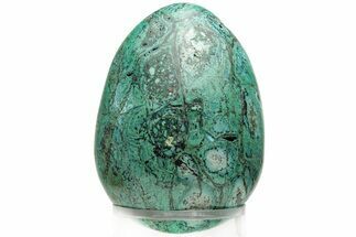 Polished Chrysocolla & Malachite Egg - Peru #217347