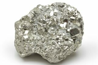 Striated, Cubic Pyrite Crystal Cluster - Peru #218509