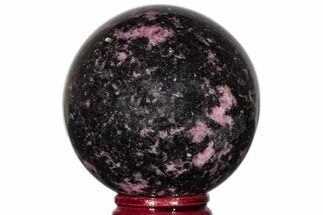 Polished Rhodonite With Manganese Oxide Sphere #218890