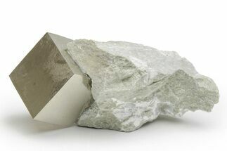 Natural Pyrite Cube In Rock - Navajun, Spain #218991