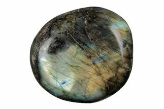Flashy, Polished Labradorite Palm Stone - Madagascar #219857
