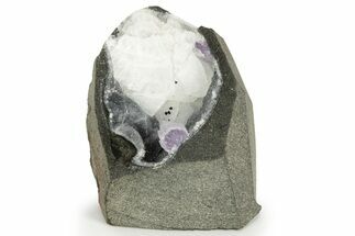 Amethyst and Barite Crystals in Basalt - India #220085
