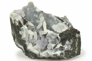 Chalcedony Encrusted Amethyst and Barite Crystals - India #220138