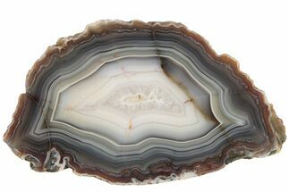 Polished Banded Agate Nodule Slice - Kerrouchen, Morocco #186962