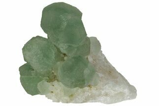 Green Fluorite with Manganese Inclusions on Quartz - Arizona #220879