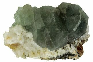 Green Fluorite with Manganese Inclusions on Quartz - Arizona #220888