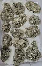 Flat: Natural Pyrite Clusters - Pieces #225551