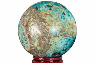 Polished Malachite & Chrysocolla Sphere - Peru #211047