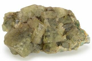 Yellow-Green Cubic Fluorite Crystal Cluster - Morocco #223912