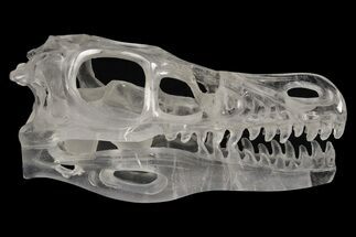 Carved Quartz Crystal Dinosaur Skull #227035