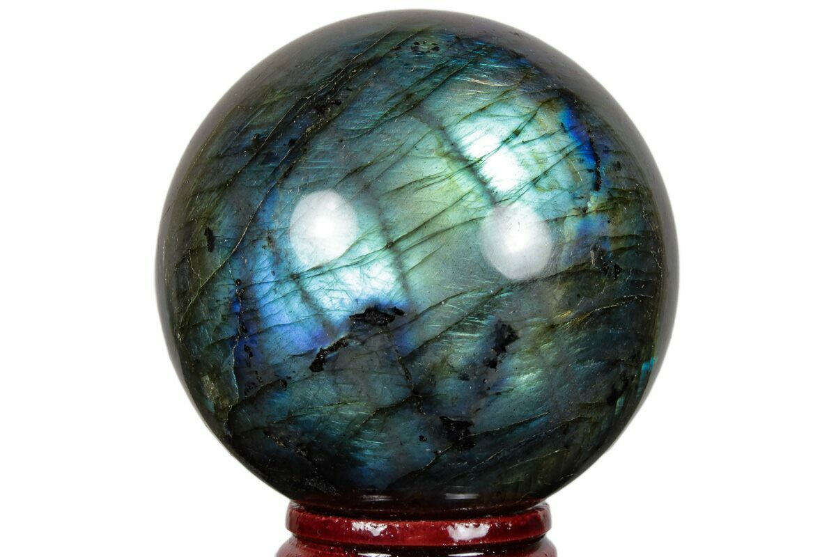 2 2 Flashy Polished Labradorite Sphere Great Color Play 227284