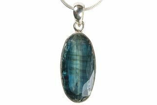 Faceted Kyanite Crystal Pendant (Necklace) - Sterling Silver #228437