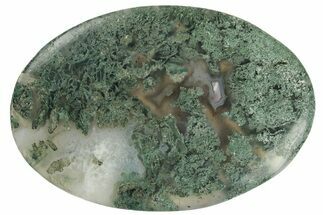Polished Moss Agate Oval Cabochon - Indonesia #228454