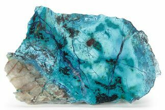 Colorful Chrysocolla and Shattuckite Slab - Mexico #227906