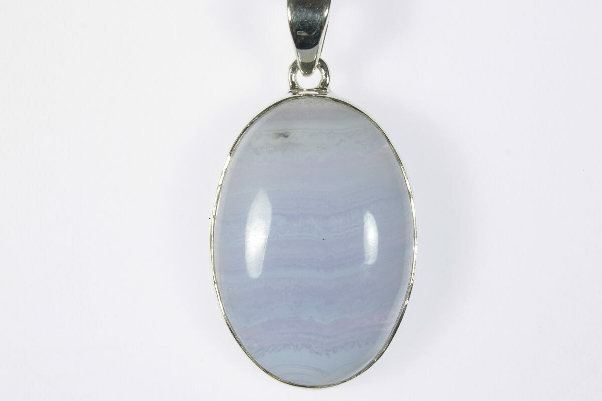 Blue Lace Agate Pendant – Painted Finch Gallery