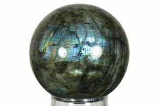 Flashy, Polished Labradorite Sphere - Great Color Play #227303