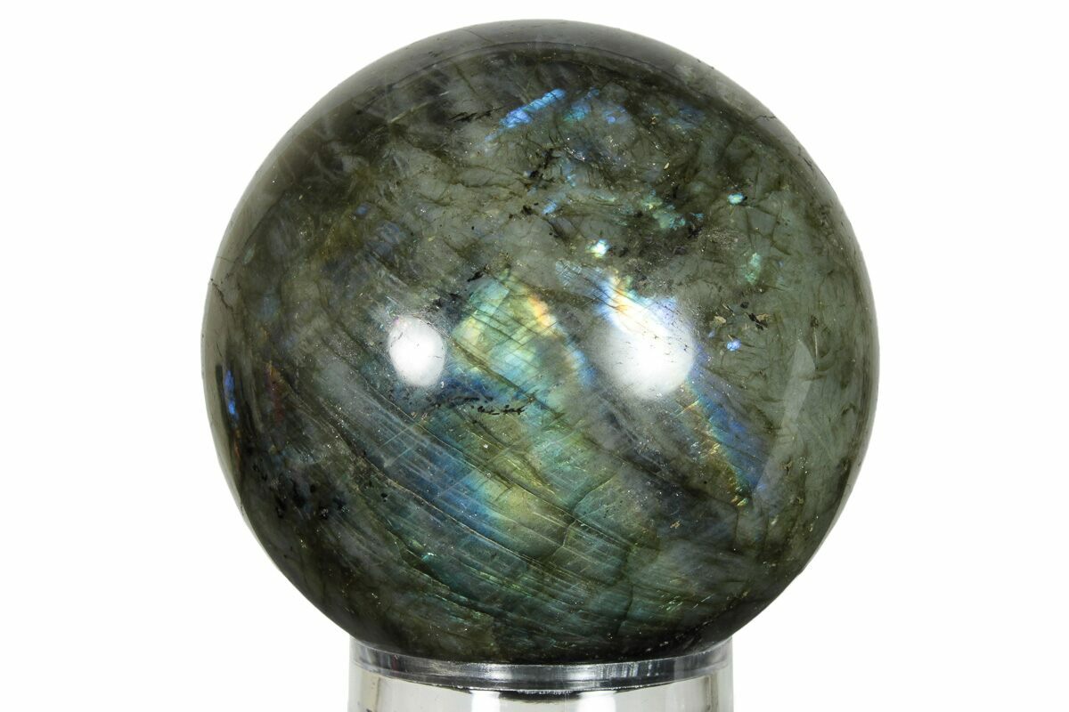 3 1 Flashy Polished Labradorite Sphere Great Color Play 227303