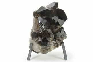 Smoky Quartz Crystal Cluster on Metal Stand - Brazil #229535
