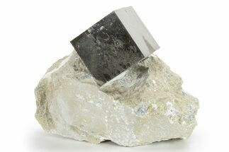 Natural Pyrite Cube In Rock - Navajun, Spain #227626