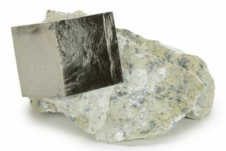 Natural Pyrite Cube In Rock - Navajun, Spain #227629