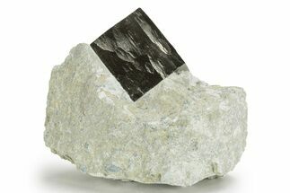 Natural Pyrite Cube In Rock - Navajun, Spain #227637