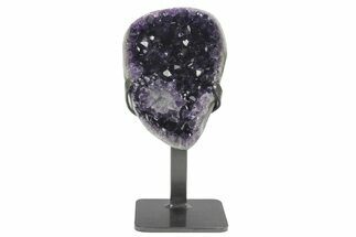 Dark-Purple Amethyst Geode Section on Metal Stand #233932