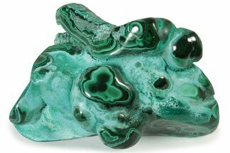 Vibrant, Polished Malachite with Chrysocolla - Congo #235131