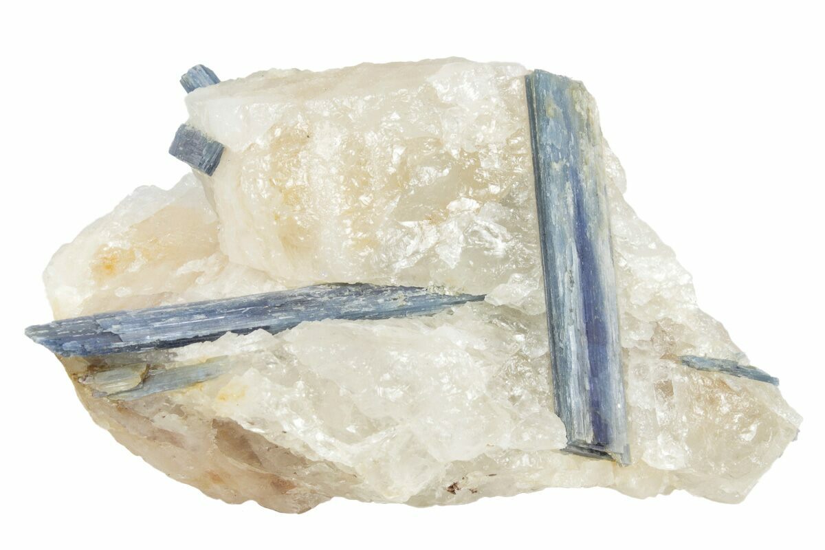 Vibrant Blue Kyanite Crystals In Quartz Brazil For