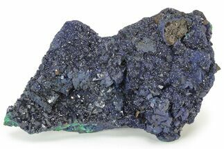 Sparkling Azurite Crystals on Fibrous Malachite - China #236680