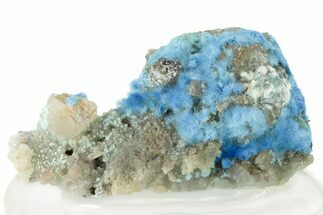 Vibrant Blue Cyanotrichite with Cubic Fluorite - China #238807