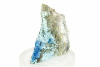 Vibrant Blue Cyanotrichite with Cubic Fluorite - China #238809