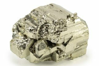 Striated, Cubic Pyrite Crystal Cluster - Peru #239133