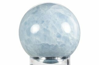 Polished Blue Calcite Sphere - Madagascar #239098