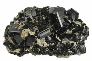 Black Tourmaline (Schorl) Crystals on Smoky Quartz - Namibia #239693