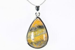 Bumblebee Jasper Pendant (Necklace) - Sterling Silver #240233