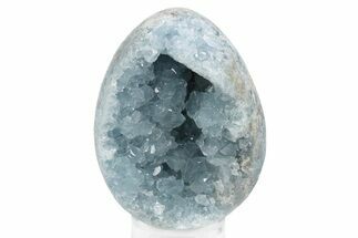 Crystal Filled Celestine (Celestite) Egg Geode - Madagascar #241105