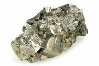 Pyrite, Quartz, and Chalcopyrite on Sphalerite - Peru #238958