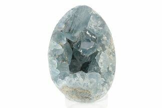 Crystal Filled Celestine (Celestite) Egg Geode - Madagascar #241861