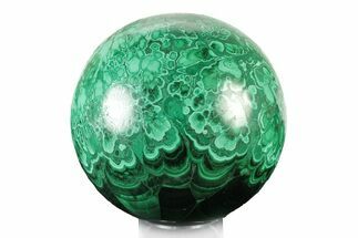 Flowery, Polished Malachite Sphere - DR Congo #241970