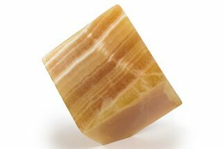 Polished Orange, Honeycomb Calcite Cube - Utah #242286