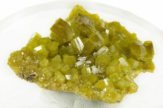 Lustrous Yellow-Green Pyromorphite Crystal Cluster - China #242853