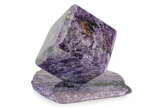 Polished Purple Charoite Cube with Base - Siberia #243436